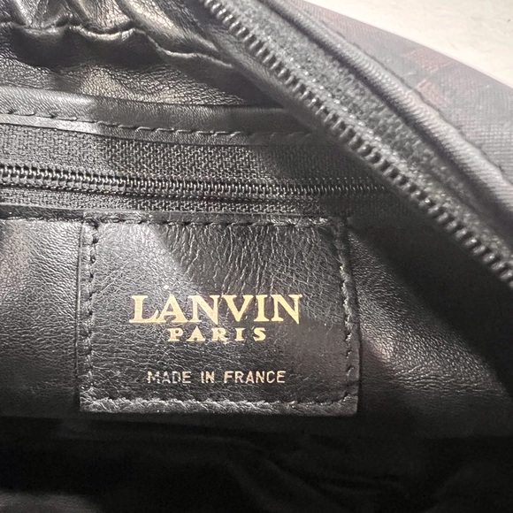 LANVIN PARIS Vintage Authentic Dome Black Canvas and Leather Trim Crossbody bag - Picture 15 of 17